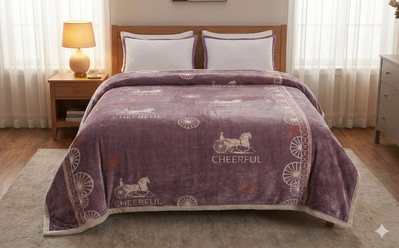 Dusty Purple Floral Blanket
