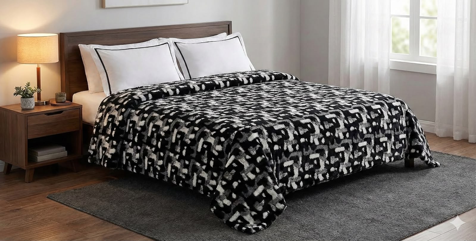 Black Geometric Blanket