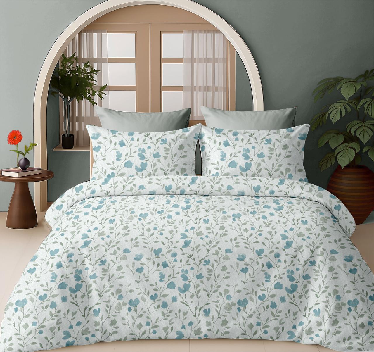 White & Light Blue Bedsheet